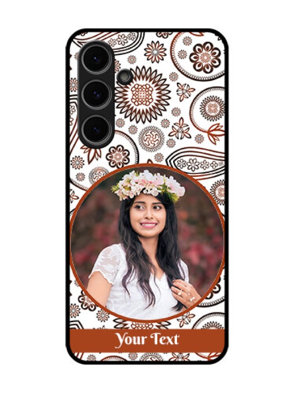 Custom Samsung Galaxy S24 Fe 5G Custom Metal Phone Case - Abstract Flower Design