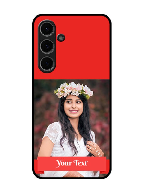 Custom Samsung Galaxy S24 Fe 5G Custom Metal Phone Case - Simple Red Color Design