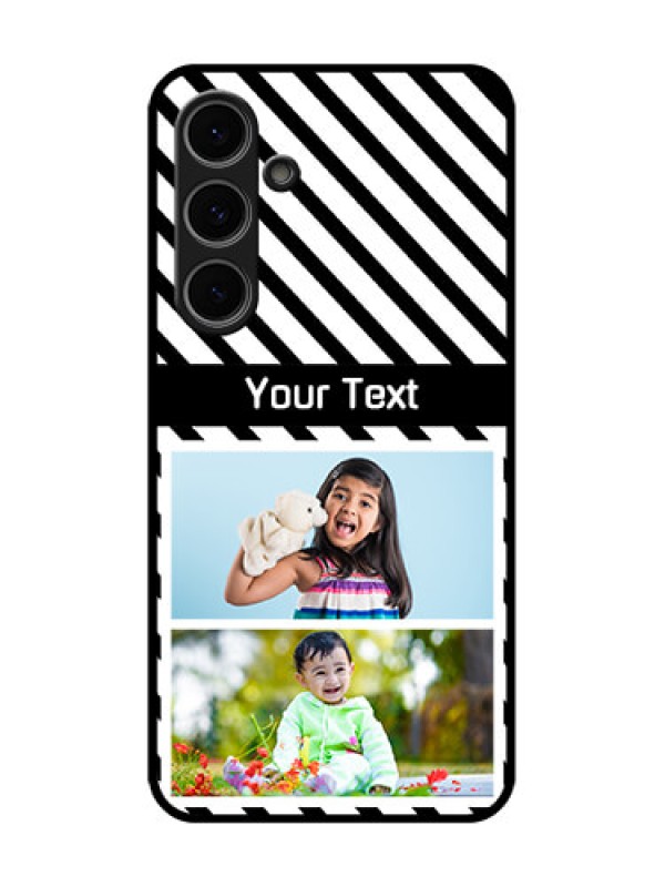 Custom Samsung Galaxy S24 Fe 5G Custom Metal Phone Case - Black And White Stripes Design