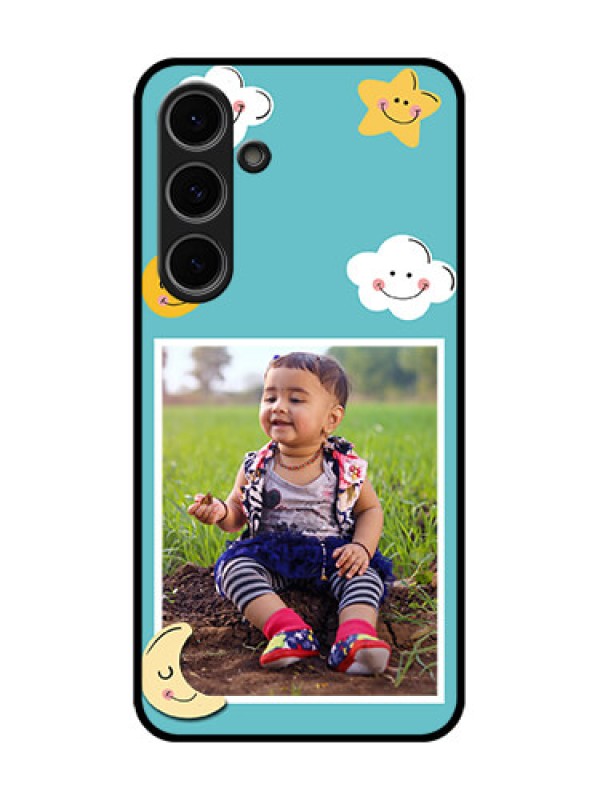 Custom Samsung Galaxy S24 Fe 5G Custom Metal Phone Case - Smiley Kids Stars Design