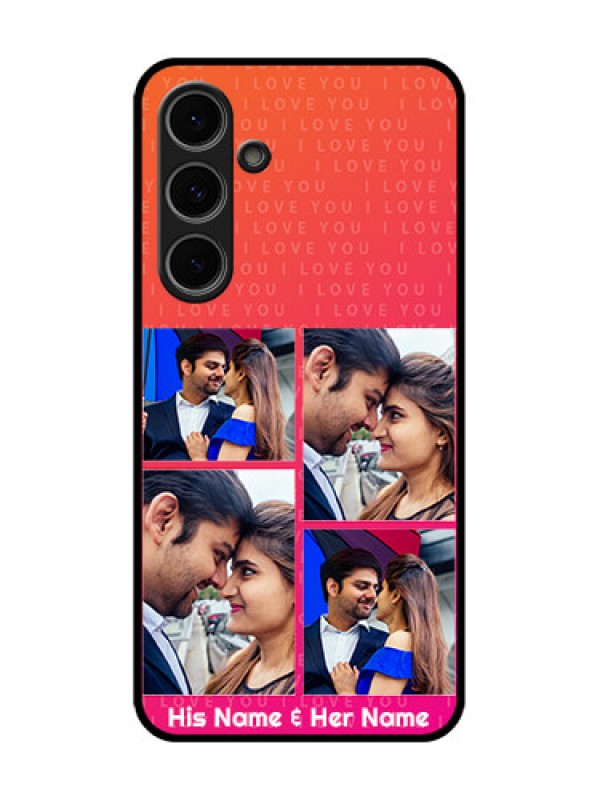 Custom Samsung Galaxy S24 Fe 5G Custom Metal Phone Case - I Love You Pink Design