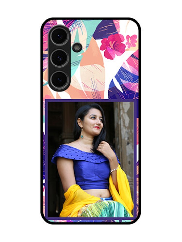 Custom Samsung Galaxy S24 Fe 5G Custom Metal Phone Case - Abstract Floral Design