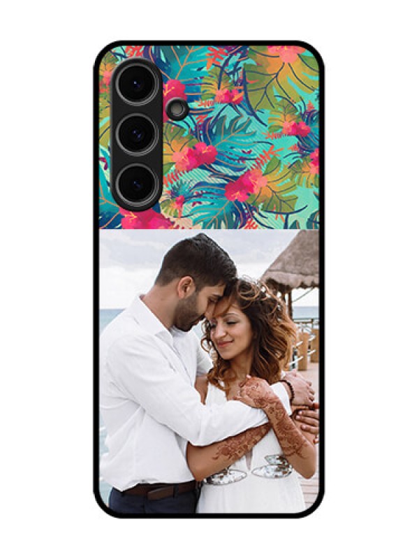 Custom Samsung Galaxy S24 Fe 5G Custom Metal Phone Case - Watercolor Floral Design