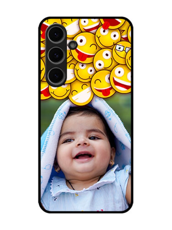 Custom Samsung Galaxy S24 Fe 5G Custom Metal Phone Case - With Smiley Emoji Design
