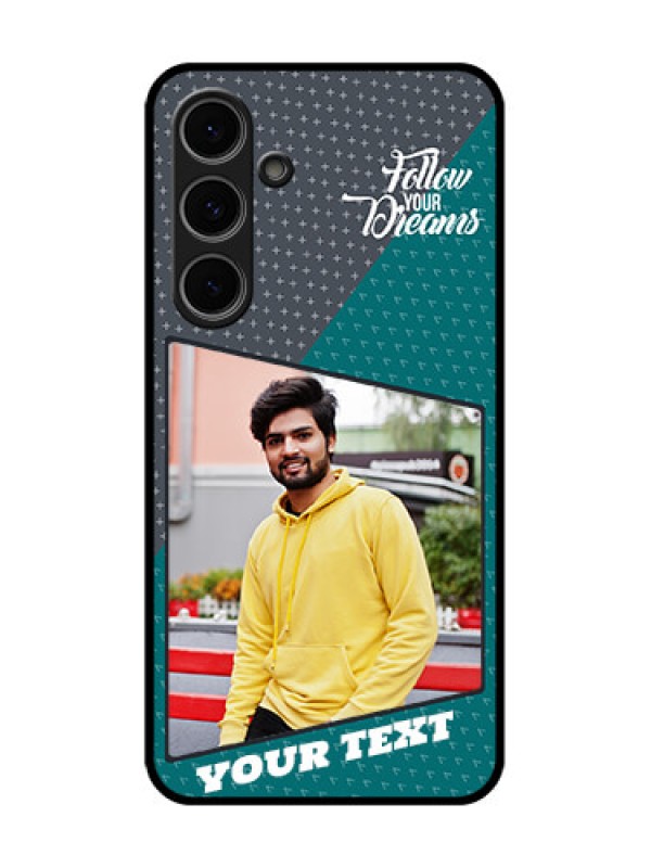 Custom Samsung Galaxy S24 Fe 5G Custom Metal Phone Case - Background Pattern Design With Quote