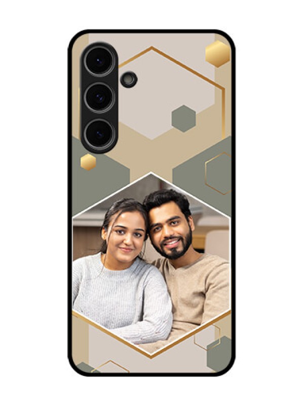Custom Samsung Galaxy S24 Fe 5G Custom Metal Phone Case - Stylish Hexagon Pattern Design