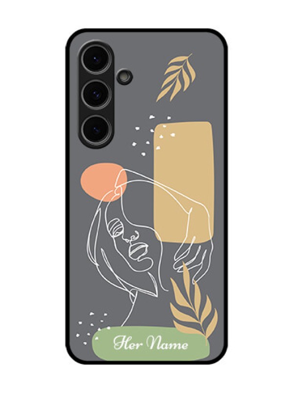 Custom Samsung Galaxy S24 Fe 5G Custom Metal Phone Case - Gazing Woman Line Art Design