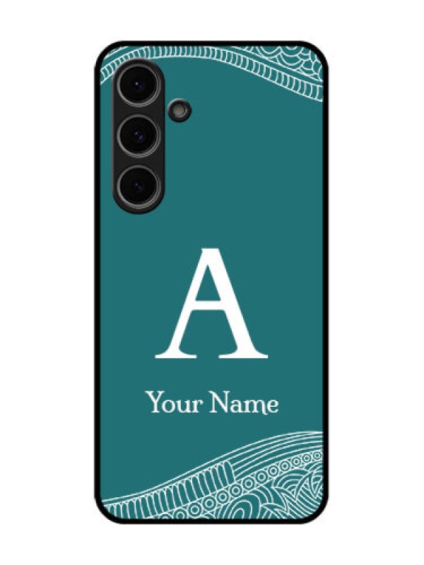 Custom Samsung Galaxy S24 Fe 5G Custom Metal Phone Case - Line Art Pattern With Custom Name Design