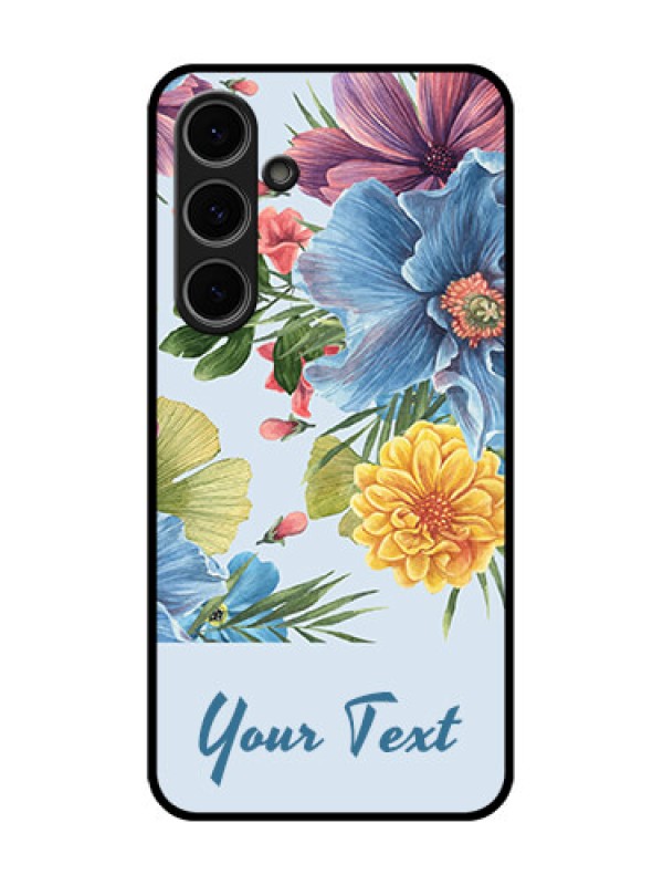 Custom Samsung Galaxy S24 Fe 5G Custom Metal Phone Case - Stunning Watercolored Flowers Painting Design