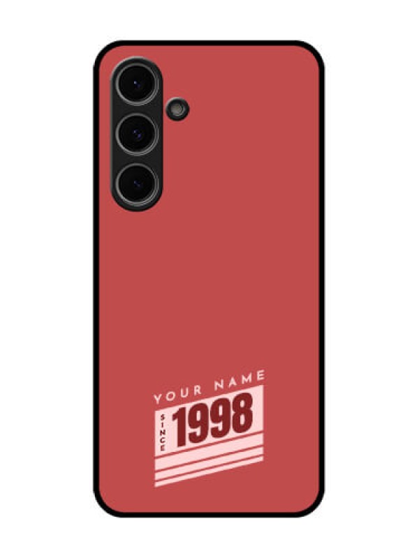 Custom Samsung Galaxy S24 Fe 5G Custom Metal Phone Case - Red Custom Year Of Birth Design
