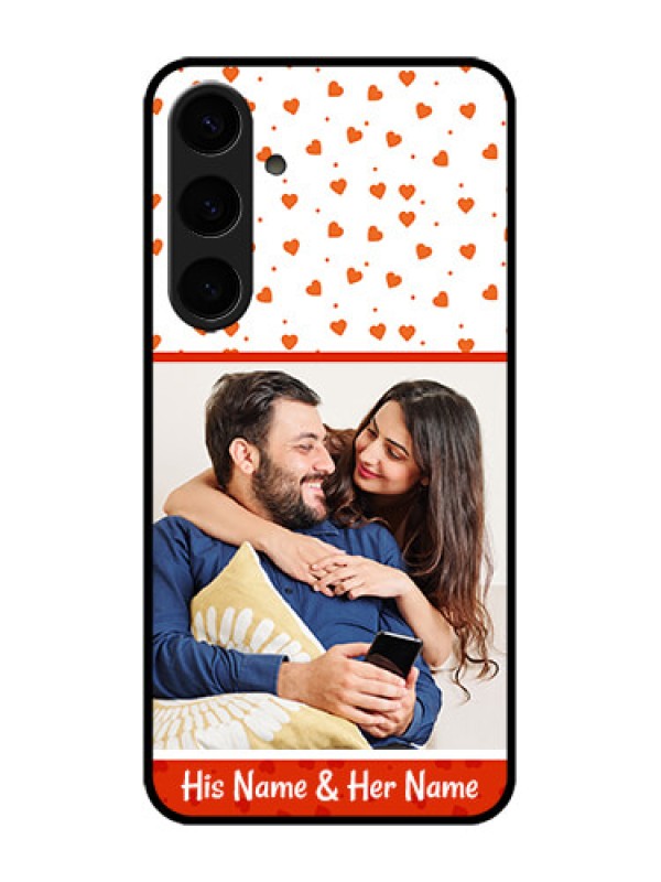 Custom Galaxy S24 Plus 5G Custom Metal Phone CaseOrange Love Symbol Design