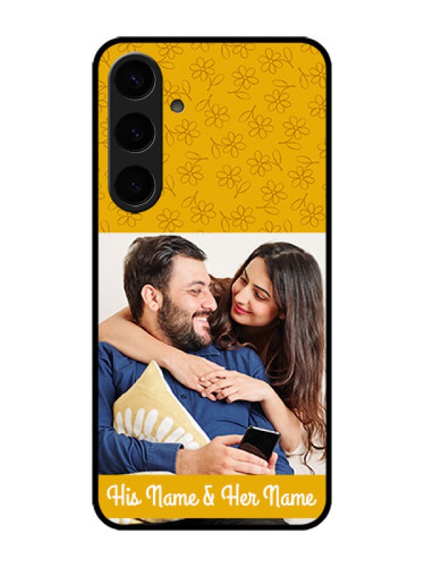 Custom Galaxy S24 Plus 5G Custom Metal Phone CaseYellow Floral Design