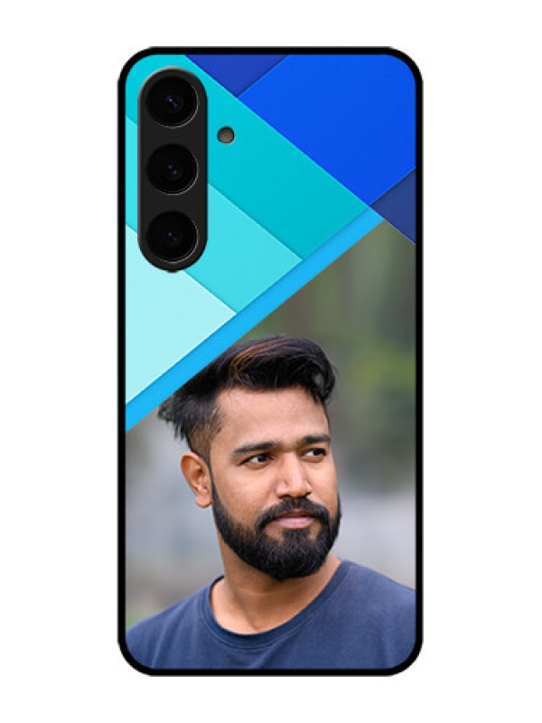 Custom Galaxy S24 Plus 5G Custom Metal Phone CaseBlue Pattern Design