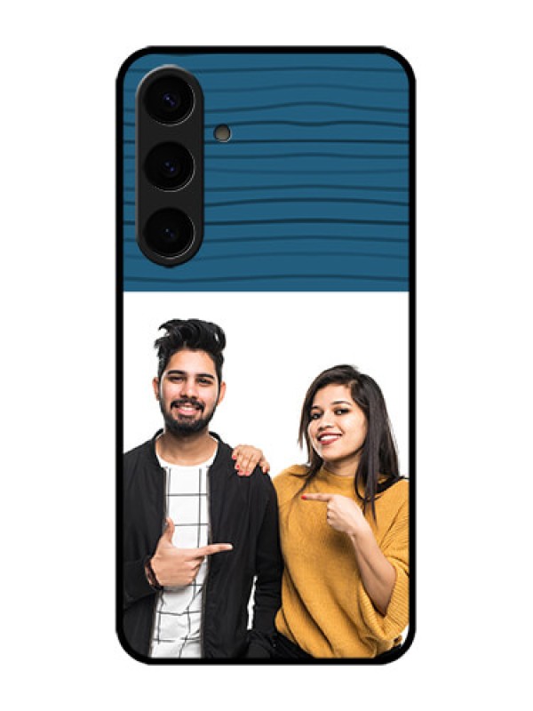 Custom Galaxy S24 Plus 5G Custom Metal Phone CaseBlue Pattern Cover Design