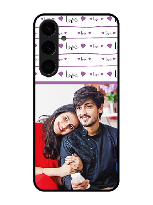 Custom Galaxy S24 Plus 5G Custom Metal Phone CaseCouples Heart Design