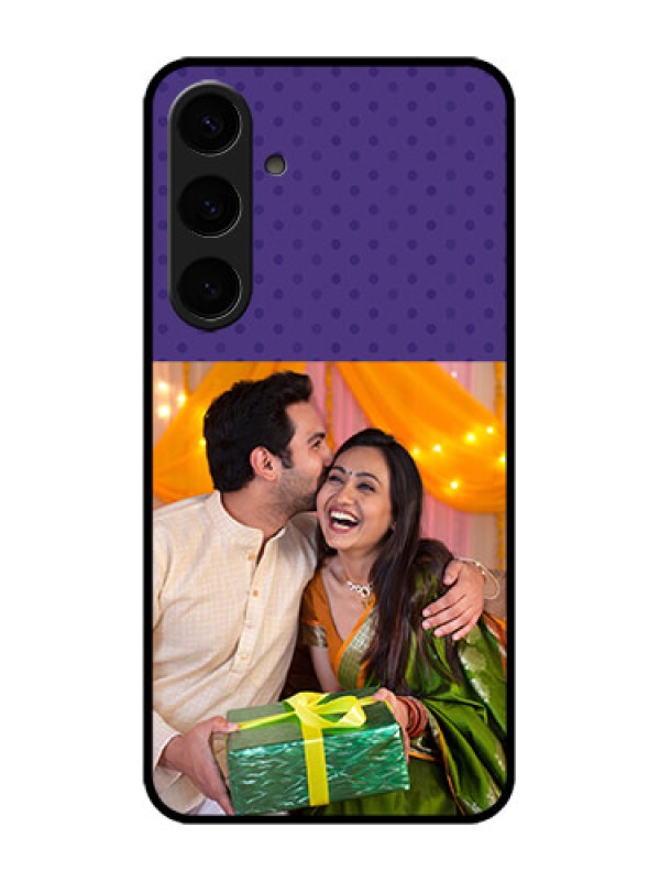 Custom Galaxy S24 Plus 5G Custom Metal Phone CaseViolet Colored Pattern Design