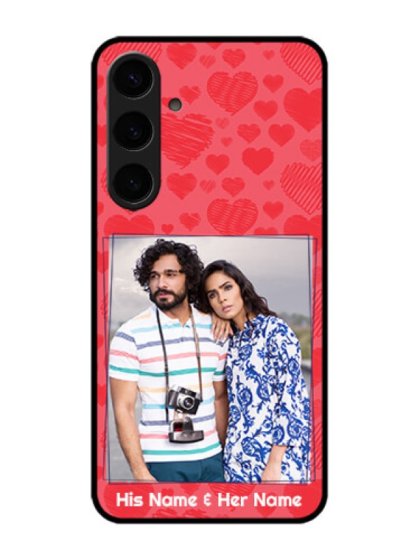 Custom Galaxy S24 Plus 5G Custom Metal Phone CaseWith Red Heart Symbols Design