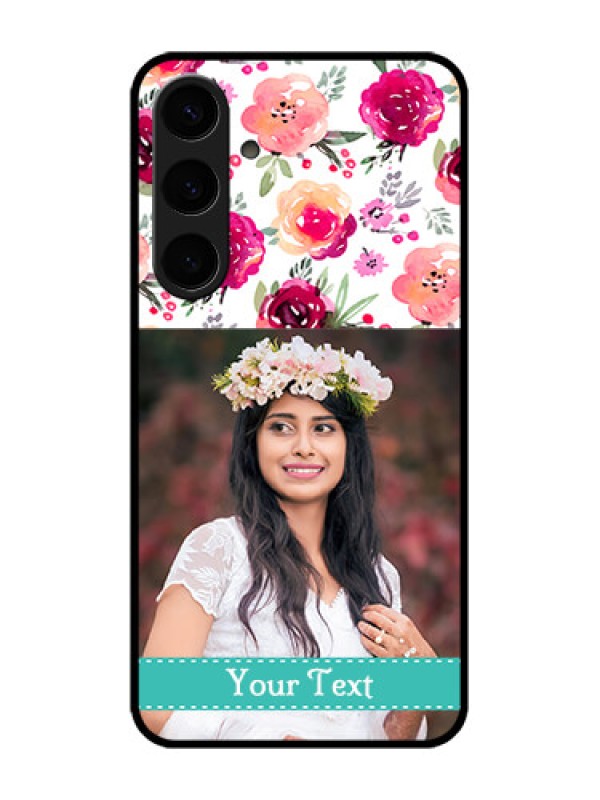 Custom Galaxy S24 Plus 5G Custom Metal Phone CaseWater Colors Floral Design