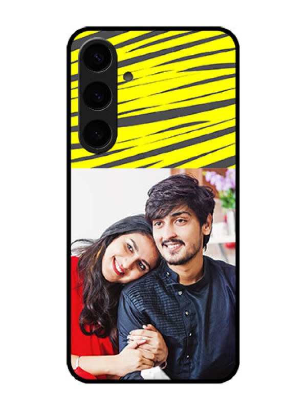 Custom Galaxy S24 Plus 5G Custom Metal Phone CaseYellow Abstract Design