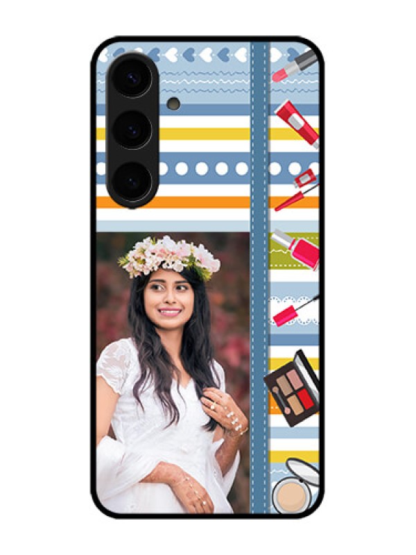 Custom Galaxy S24 Plus 5G Custom Metal Phone CaseMakeup Icons Design