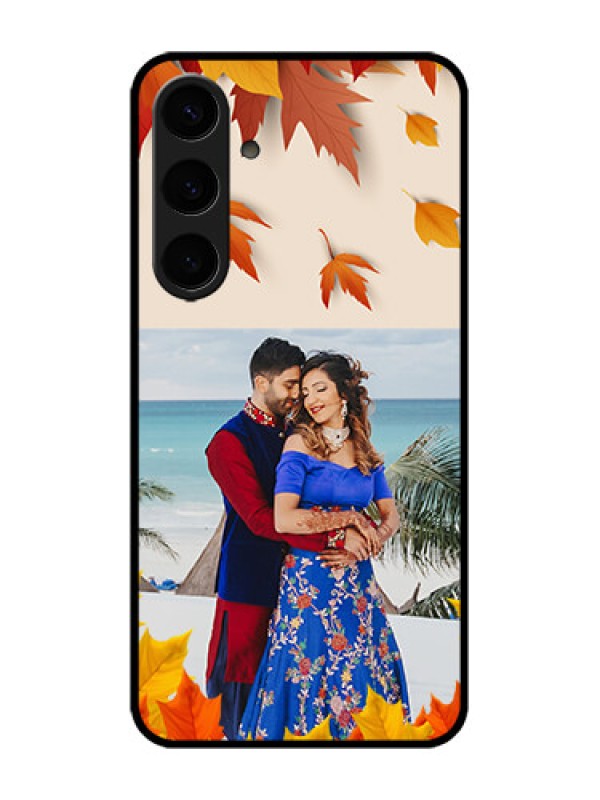 Custom Galaxy S24 Plus 5G Custom Metal Phone CaseAutumn Maple Leaves Design