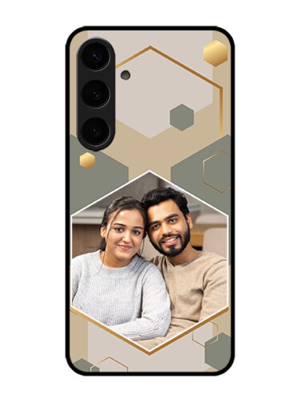 Custom Galaxy S24 Plus 5G Custom Metal Phone CaseStylish Hexagon Pattern Design