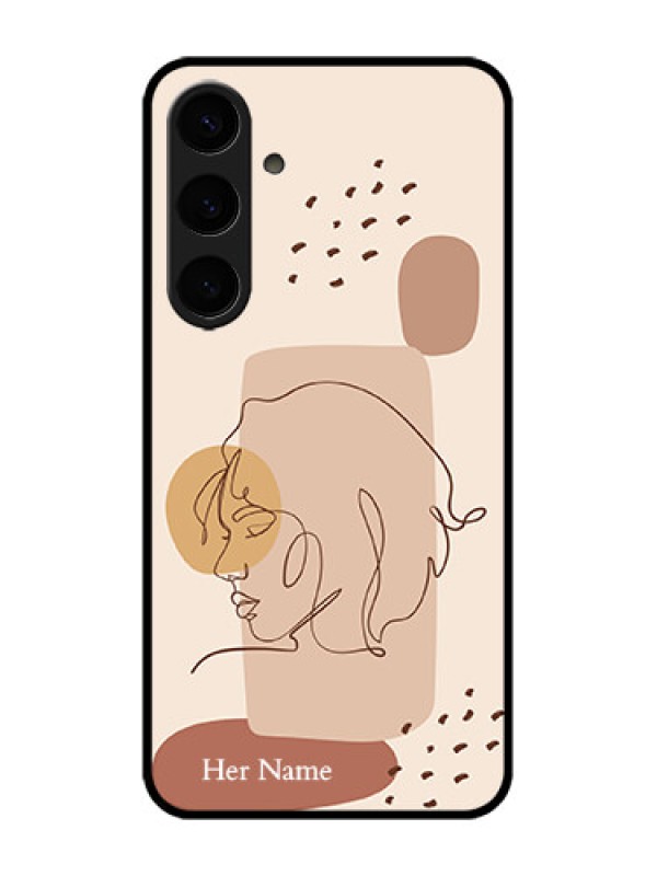 Custom Galaxy S24 Plus 5G Custom Metal Phone CaseCalm Woman Line Art Design