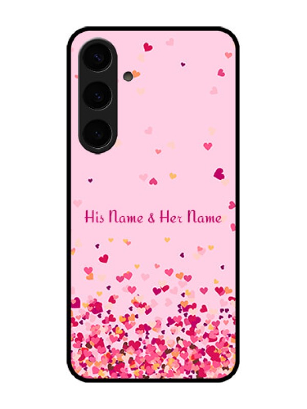Custom Galaxy S24 Plus 5G Custom Metal Phone CaseFloating Hearts Design