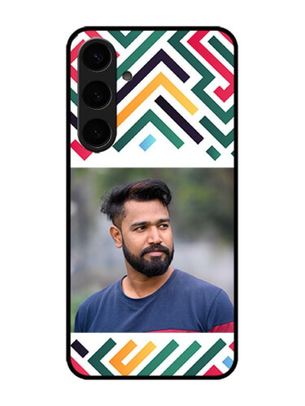 Custom Galaxy S24 Plus 5G Custom Metal Phone CaseColorful Maze Pattern Design