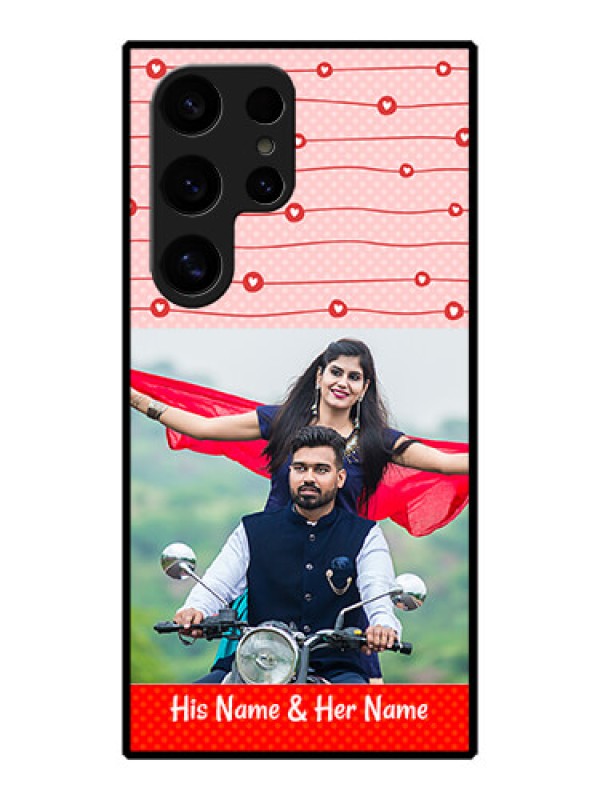 Custom Galaxy S24 Ultra 5G Custom Metal Phone Case - Red Pattern Case Design