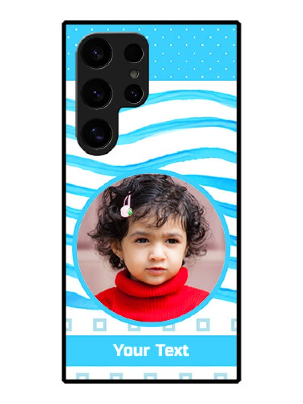 Custom Galaxy S24 Ultra 5G Custom Metal Phone Case - Simple Blue Case Design