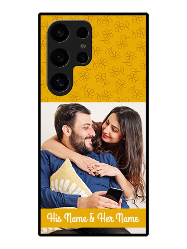 Custom Galaxy S24 Ultra 5G Custom Metal Phone Case - Yellow Floral Design