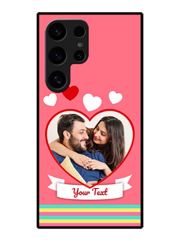 Custom Galaxy S24 Ultra 5G Custom Metal Phone Case - Love Shapes Doodle Design