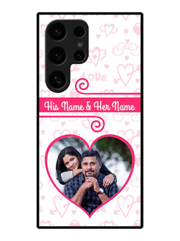 Custom Galaxy S24 Ultra 5G Custom Metal Phone Case - Heart Shape Love Design