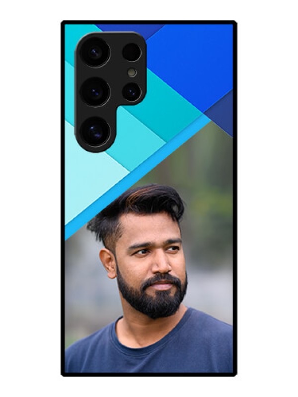 Custom Galaxy S24 Ultra 5G Custom Metal Phone Case - Blue Pattern Design