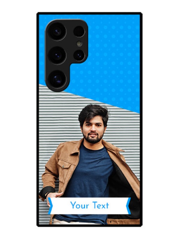 Custom Galaxy S24 Ultra 5G Custom Metal Phone Case - Simple Blue Color Design