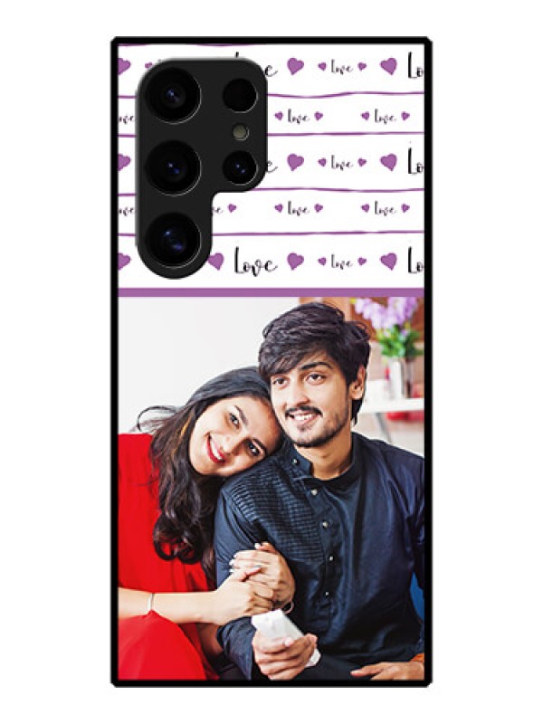 Custom Galaxy S24 Ultra 5G Custom Metal Phone Case - Couples Heart Design
