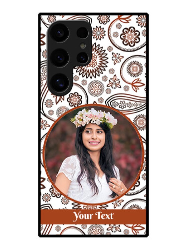 Custom Galaxy S24 Ultra 5G Custom Metal Phone Case - Abstract Flower Design