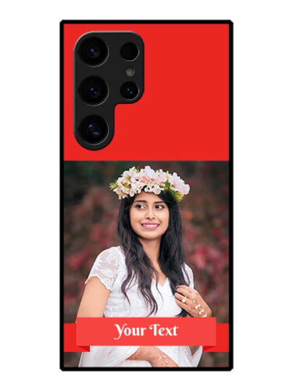 Custom Galaxy S24 Ultra 5G Custom Metal Phone Case - Simple Red Color Design