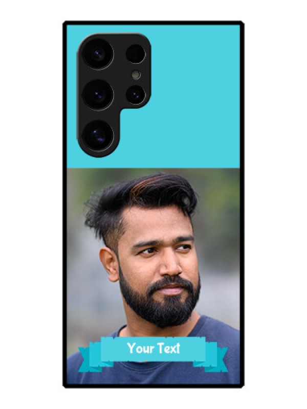 Custom Galaxy S24 Ultra 5G Custom Metal Phone Case - Blue Color Design