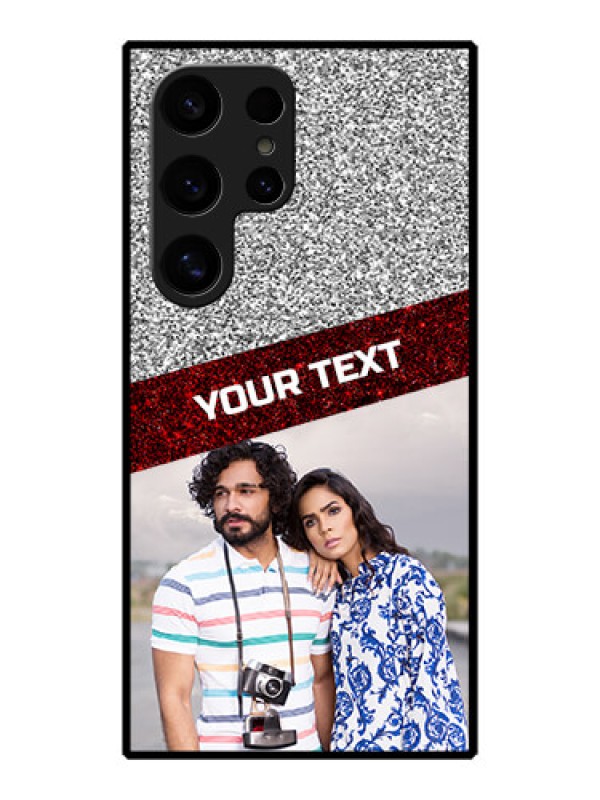 Custom Galaxy S24 Ultra 5G Custom Metal Phone Case - Image Holder With Glitter Strip Design