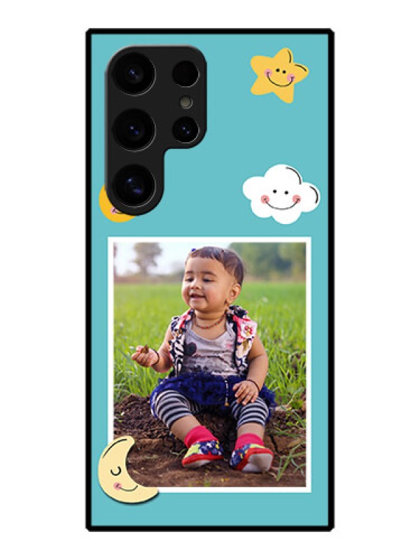 Custom Galaxy S24 Ultra 5G Custom Metal Phone Case - Smiley Kids Stars Design
