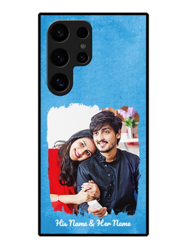 Custom Galaxy S24 Ultra 5G Custom Metal Phone Case - Blue Color Vintage Design