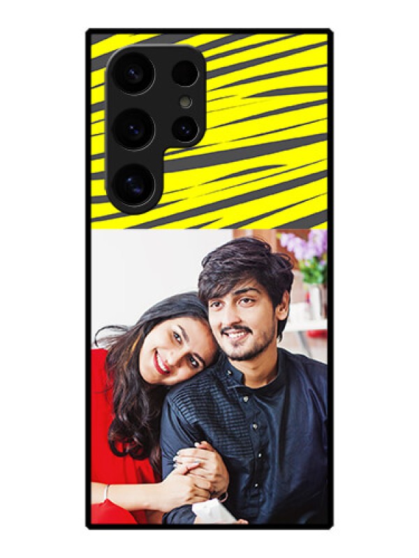 Custom Galaxy S24 Ultra 5G Custom Metal Phone Case - Yellow Abstract Design