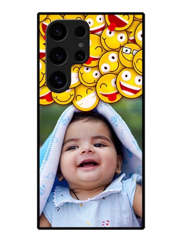 Custom Galaxy S24 Ultra 5G Custom Metal Phone Case - With Smiley Emoji Design