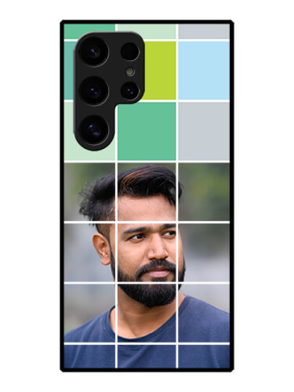 Custom Galaxy S24 Ultra 5G Custom Metal Phone Case - With White Box Pattern