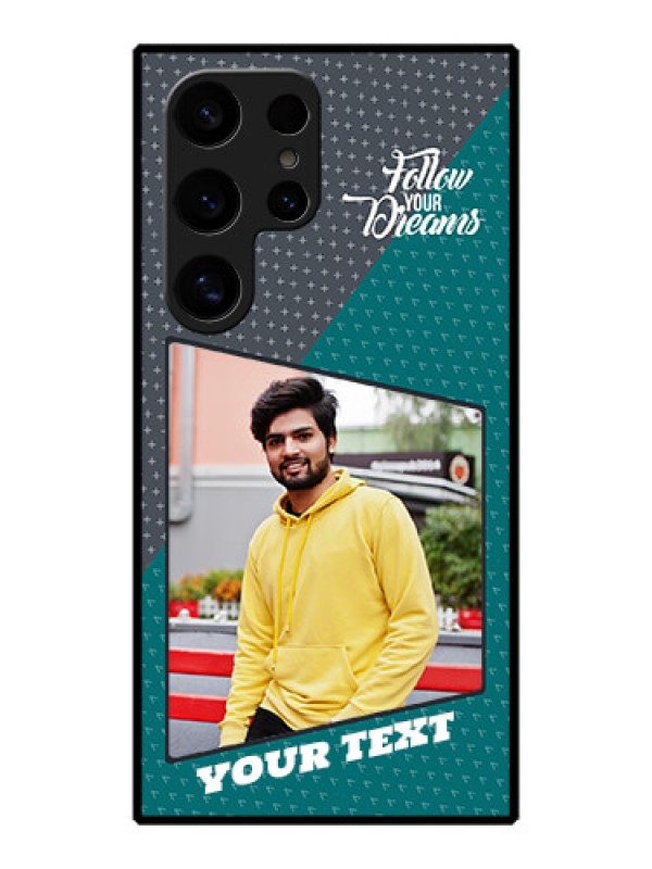 Custom Galaxy S24 Ultra 5G Custom Metal Phone Case - Background Pattern Design With Quote