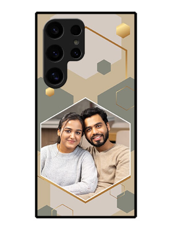 Custom Galaxy S24 Ultra 5G Custom Metal Phone Case - Stylish Hexagon Pattern Design