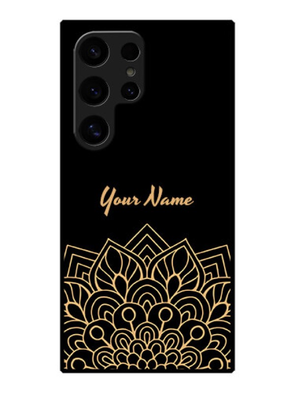 Custom Galaxy S24 Ultra 5G Custom Metal Phone Case - Golden Mandala Design