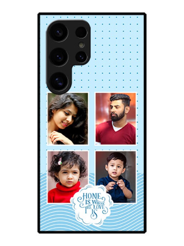 Custom Galaxy S24 Ultra 5G Custom Metal Phone Case - Cute Love Quote With 4 Pic Upload Design